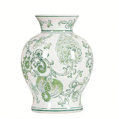 Blue and White Porcelain Vase Floral Pattern Traditional Ceramic Ornament for Home Tabletop Decoration