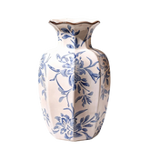 Blue White Floral Chinese Porcelain Ceramic Vase Home Decor Ornament