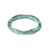 Jadeite Blue Water Bamboo Joint Ring Natural Jade Fashion Jewelry for Women