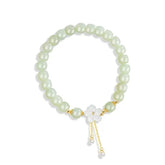 Nephrite Jade Shell Flower Bracelet