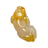 Exquisite Yellow Accent Pixiu Agate Chalcedony Pendant Fashion Jewelry