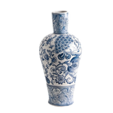 Chinese Blue and White Porcelain Decorative Vase Traditional Floral Pattern