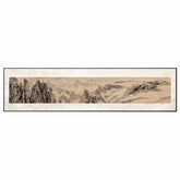 Traditional Chinese Landscape Framed Decorative Painting - Oriental Wall Art for Living Room Bedroom Home Decor